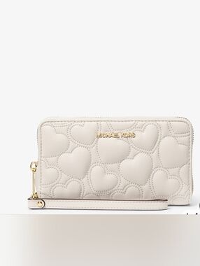 Michael Kors Jet Set Embroidered Large Wrislet Heart Wallet